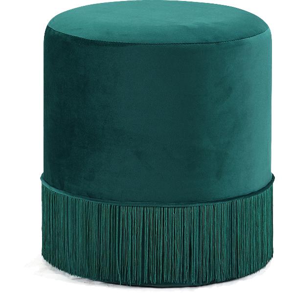 Meridian Teddy Green Velvet Ottoman/Stool IMAGE 1