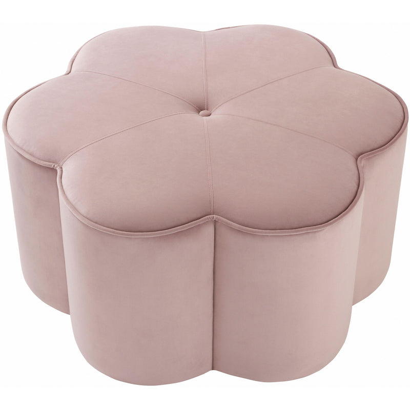 Meridian Daisy Pink Velvet Ottoman IMAGE 2