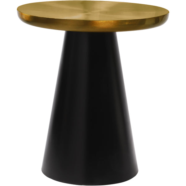 Meridian Martini Brushed Gold/Matte Black End Table IMAGE 1