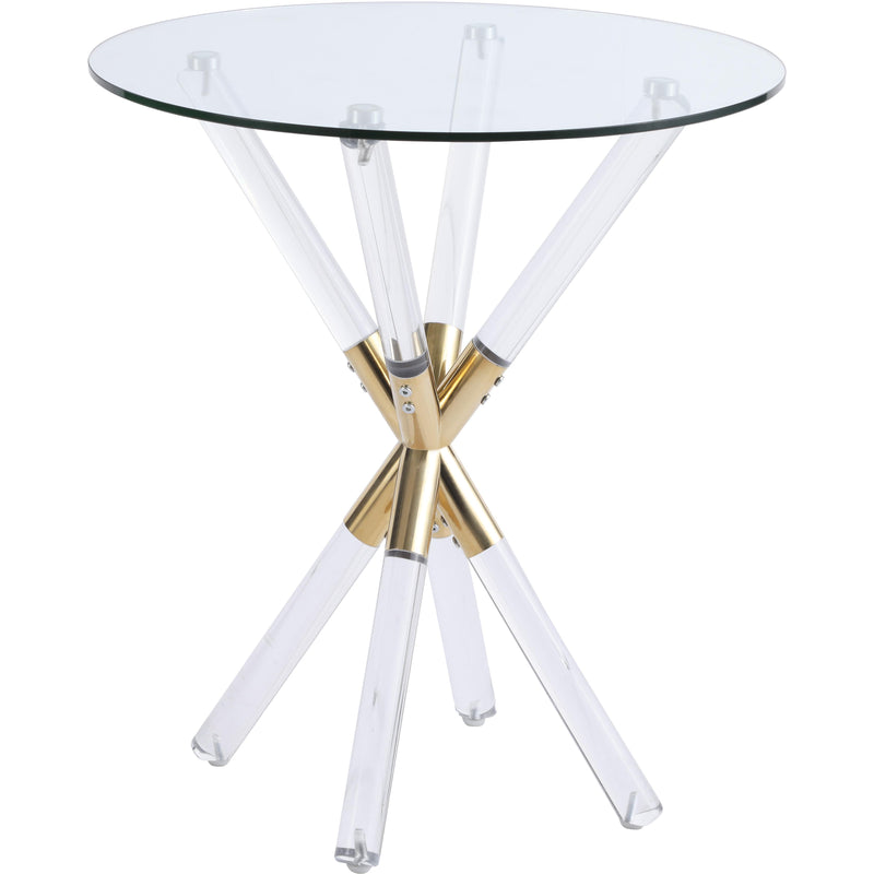 Meridian Mercury Acrylic/Gold End Table IMAGE 1