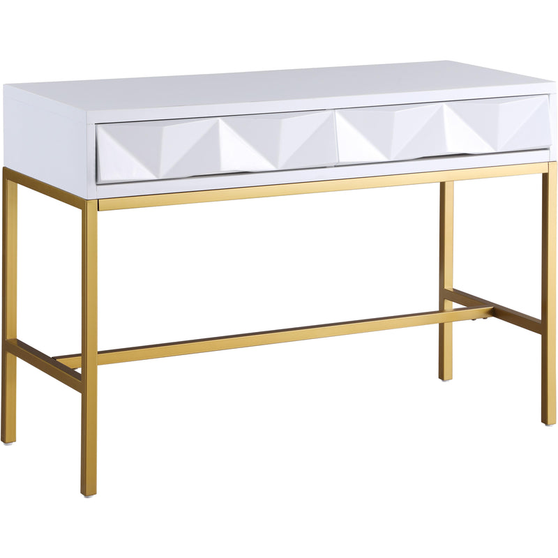 Meridian Pandora White Laquer with Gold Console Table IMAGE 1