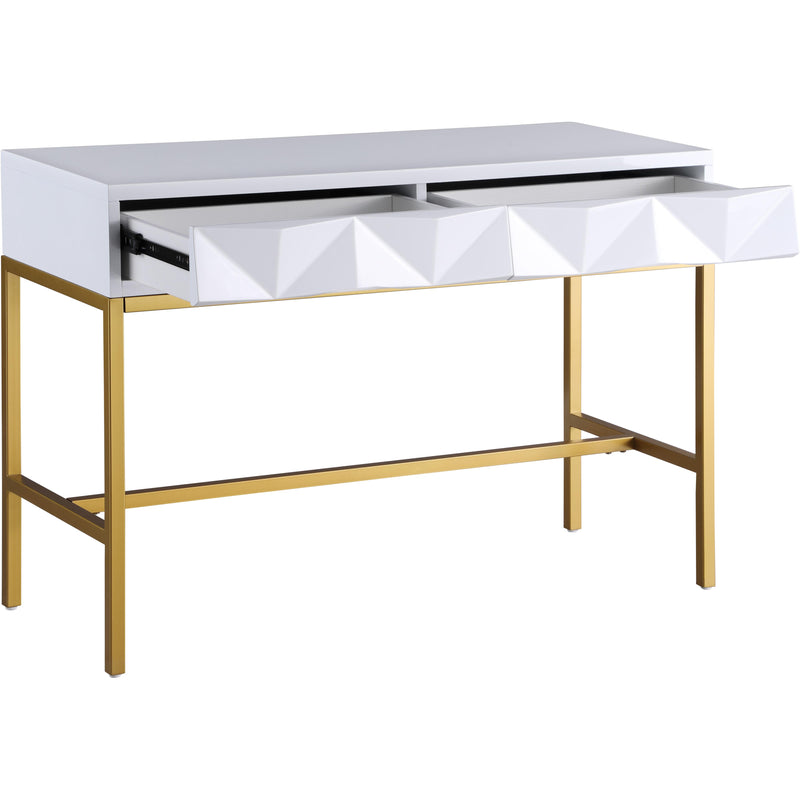 Meridian Pandora White Laquer with Gold Console Table IMAGE 2