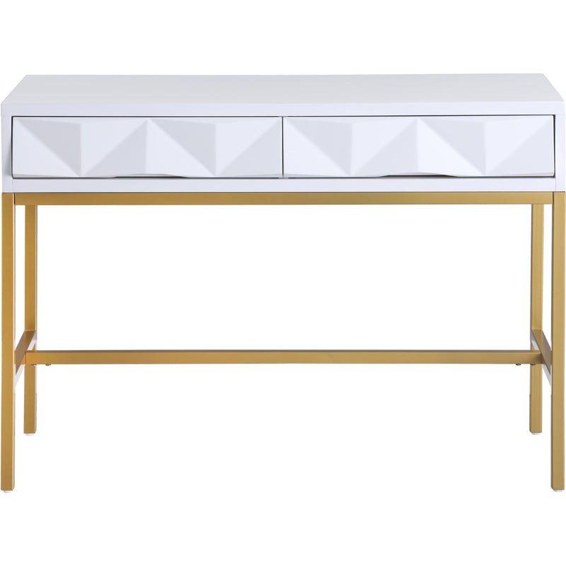 Meridian Pandora White Laquer with Gold Console Table IMAGE 3