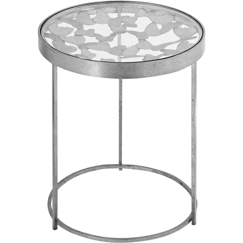 Meridian Butterfly Silver End Table IMAGE 1