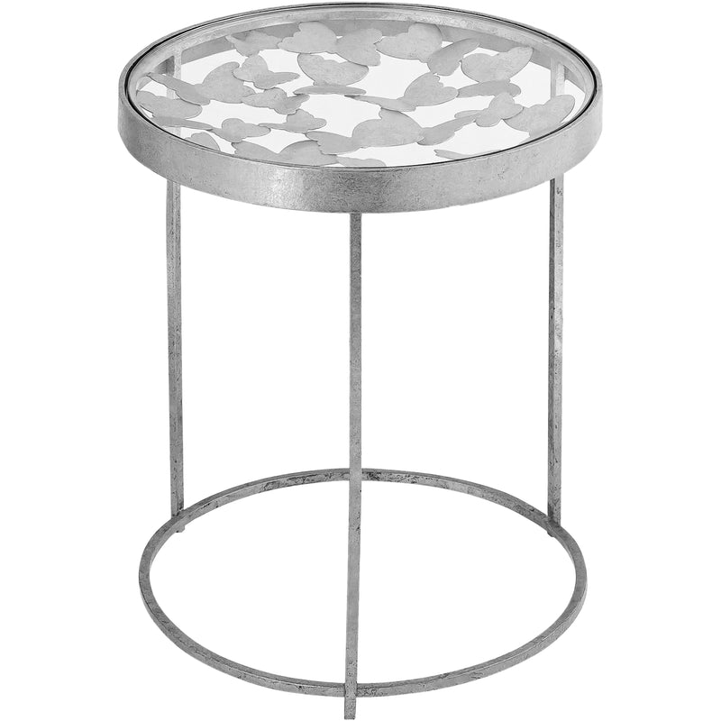 Meridian Butterfly Silver End Table IMAGE 3