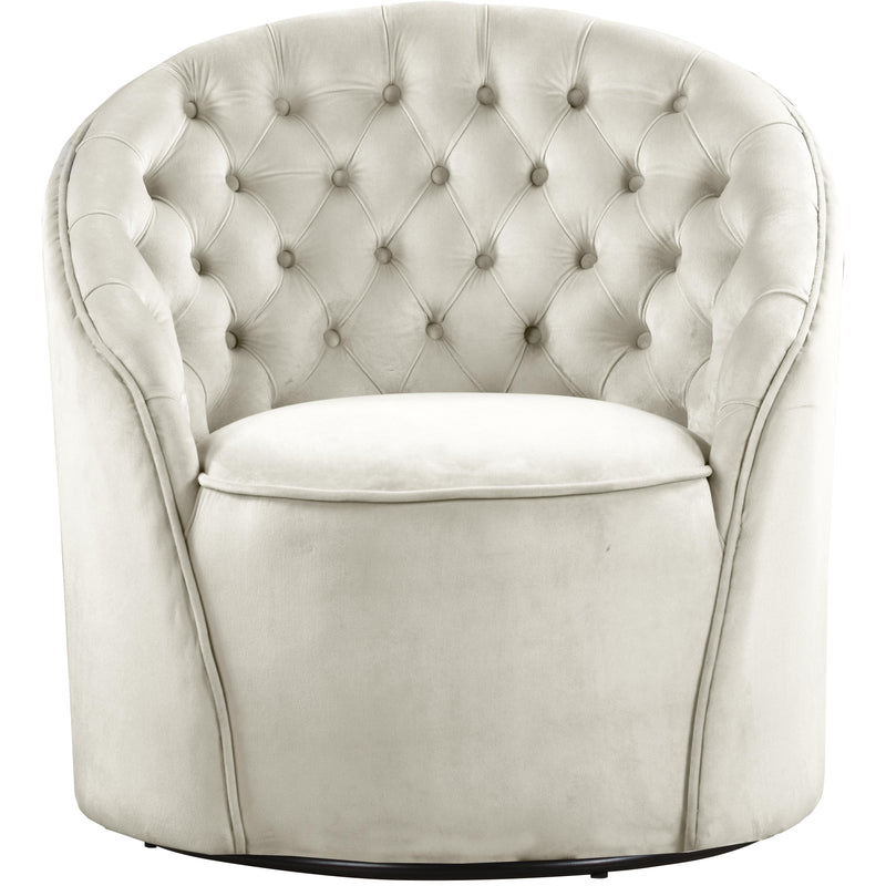 Meridian Alessio Cream Velvet Accent Chair IMAGE 2