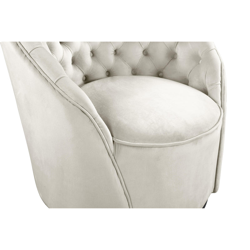 Meridian Alessio Cream Velvet Accent Chair IMAGE 4