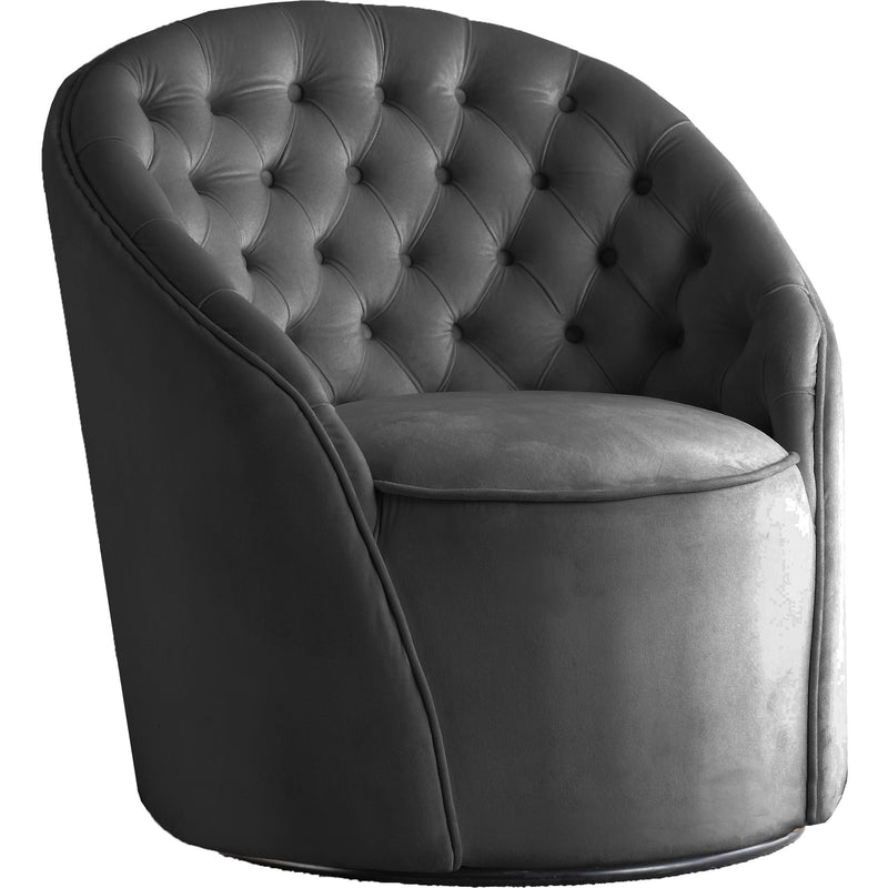 Meridian Alessio Grey Velvet Accent Chair IMAGE 1