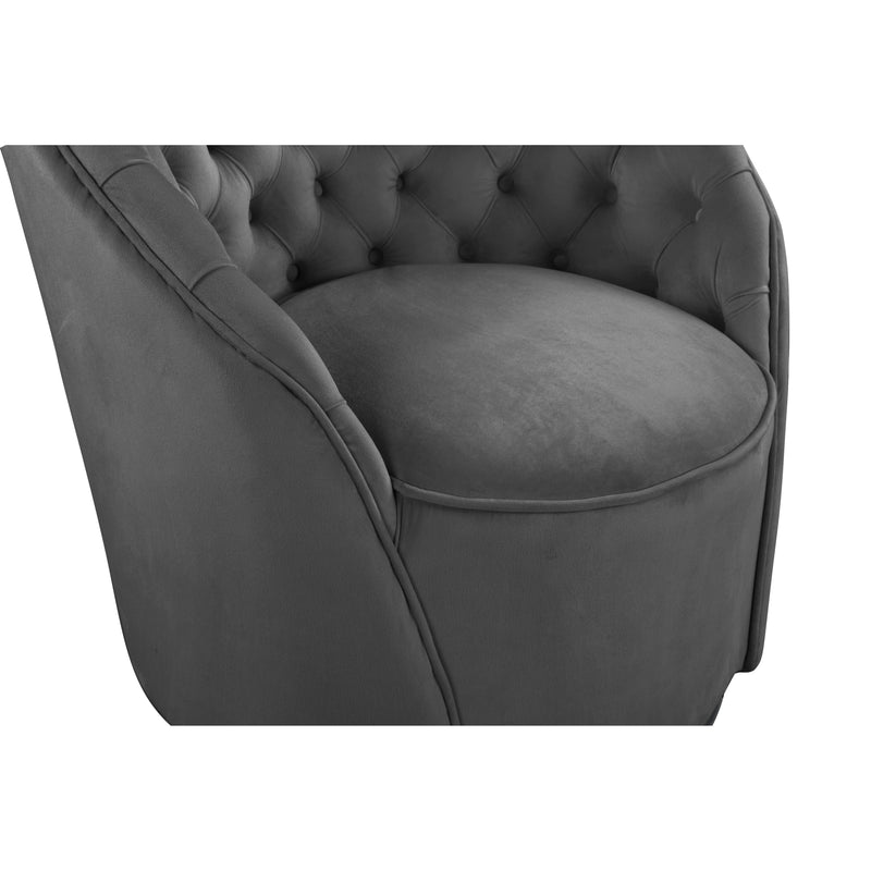 Meridian Alessio Grey Velvet Accent Chair IMAGE 4