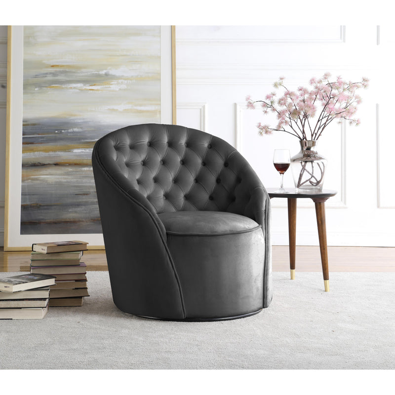 Meridian Alessio Grey Velvet Accent Chair IMAGE 5