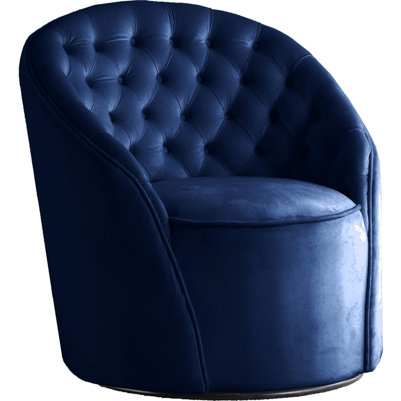 Meridian Alessio Navy Velvet Accent Chair IMAGE 1