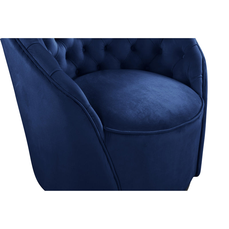 Meridian Alessio Navy Velvet Accent Chair IMAGE 4