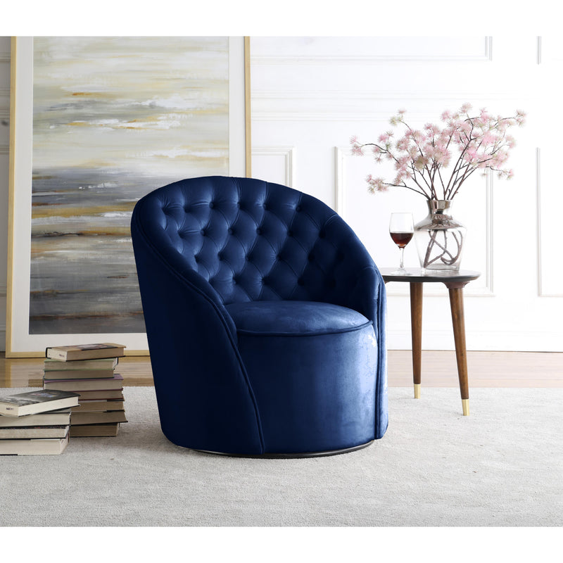 Meridian Alessio Navy Velvet Accent Chair IMAGE 5