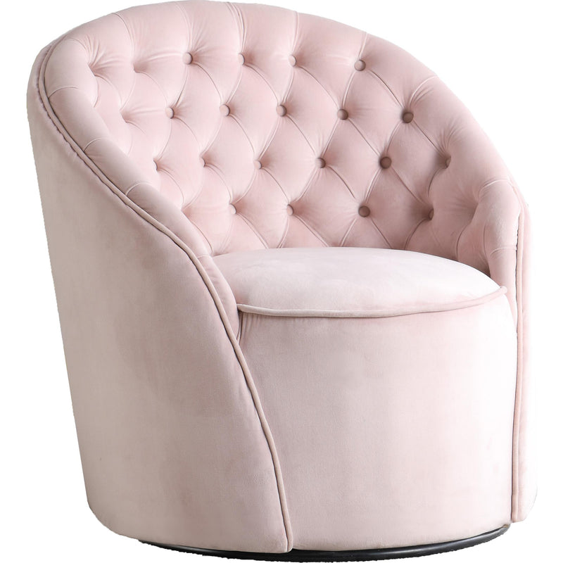 Meridian Alessio Pink Velvet Accent Chair IMAGE 1