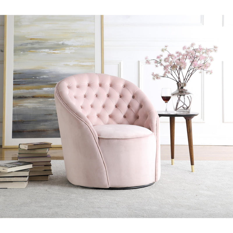 Meridian Alessio Pink Velvet Accent Chair IMAGE 5