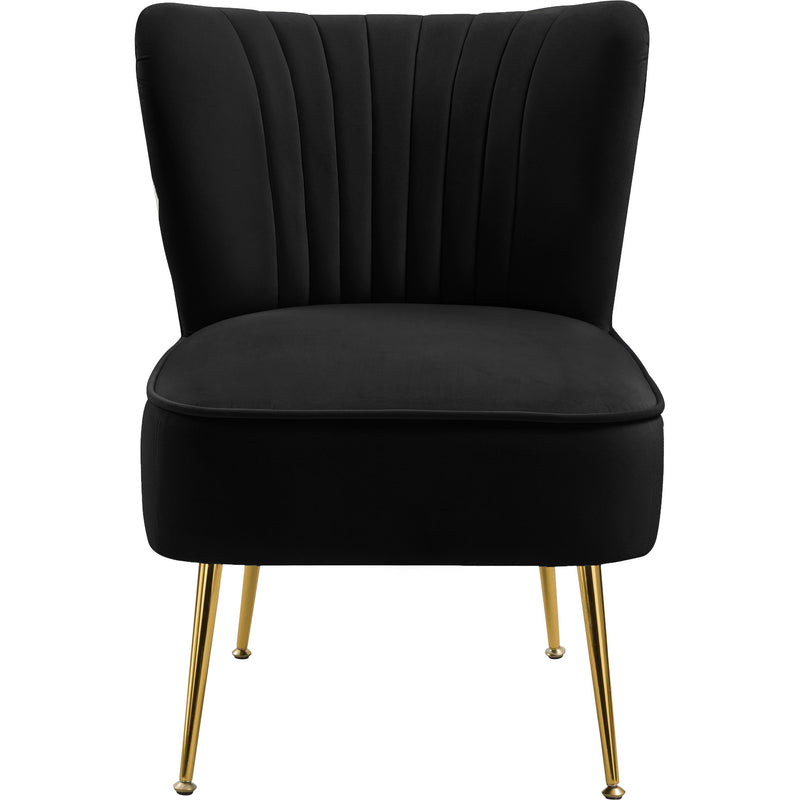 Meridian Tess Black Velvet Accent Chair IMAGE 2