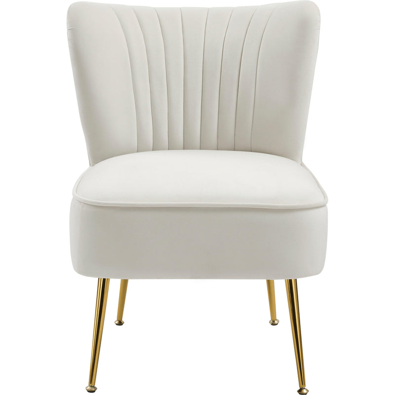 Meridian Tess Cream Velvet Accent Chair IMAGE 2