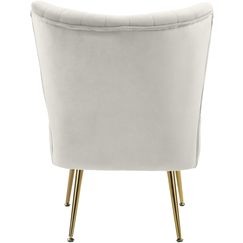 Meridian Tess Cream Velvet Accent Chair IMAGE 3