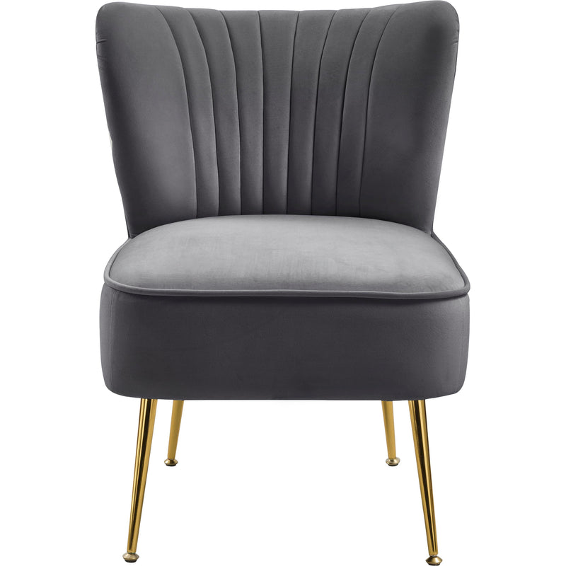 Meridian Tess Grey Velvet Accent Chair IMAGE 2