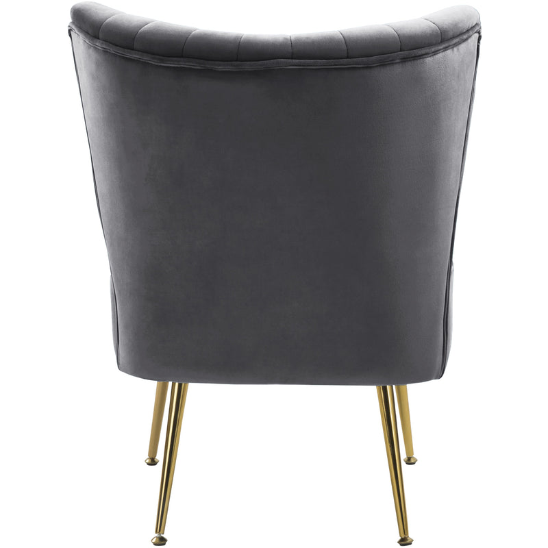 Meridian Tess Grey Velvet Accent Chair IMAGE 3