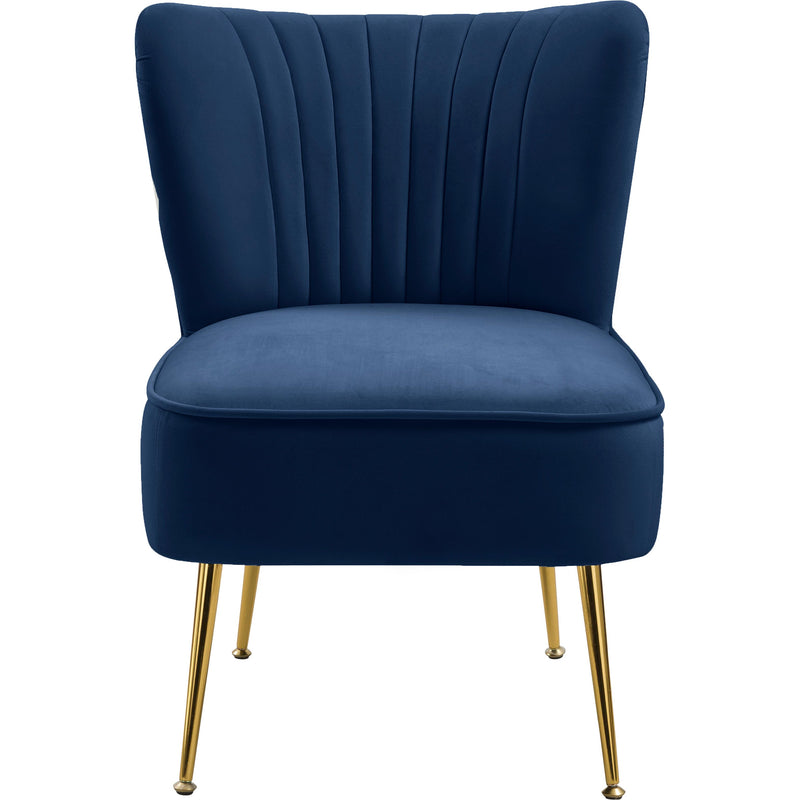 Meridian Tess Navy Velvet Accent Chair IMAGE 2