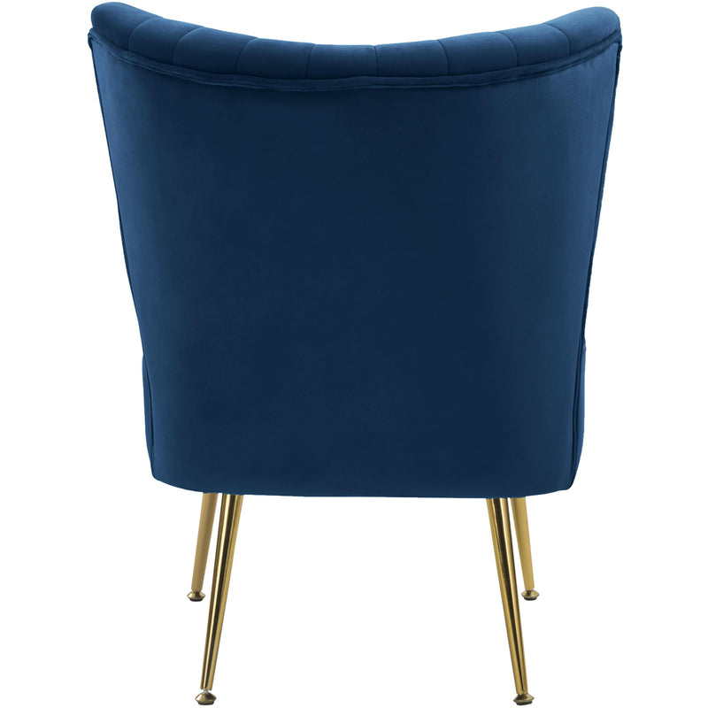 Meridian Tess Navy Velvet Accent Chair IMAGE 3