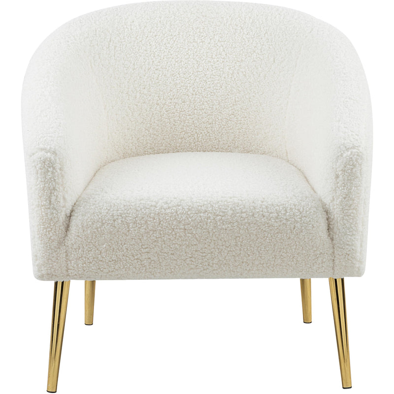 Meridian Barlow White Faux Sheepskin Fur Accent Chair IMAGE 2