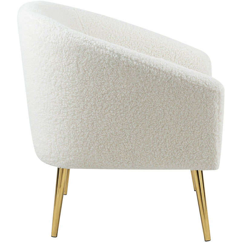 Meridian Barlow White Faux Sheepskin Fur Accent Chair IMAGE 3