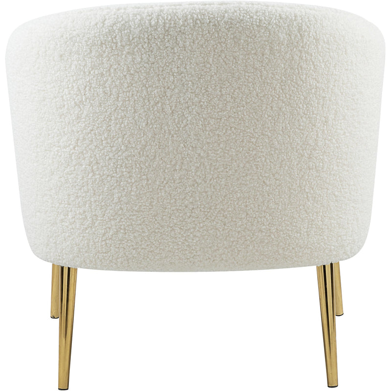 Meridian Barlow White Faux Sheepskin Fur Accent Chair IMAGE 4