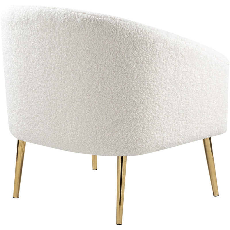 Meridian Barlow White Faux Sheepskin Fur Accent Chair IMAGE 5