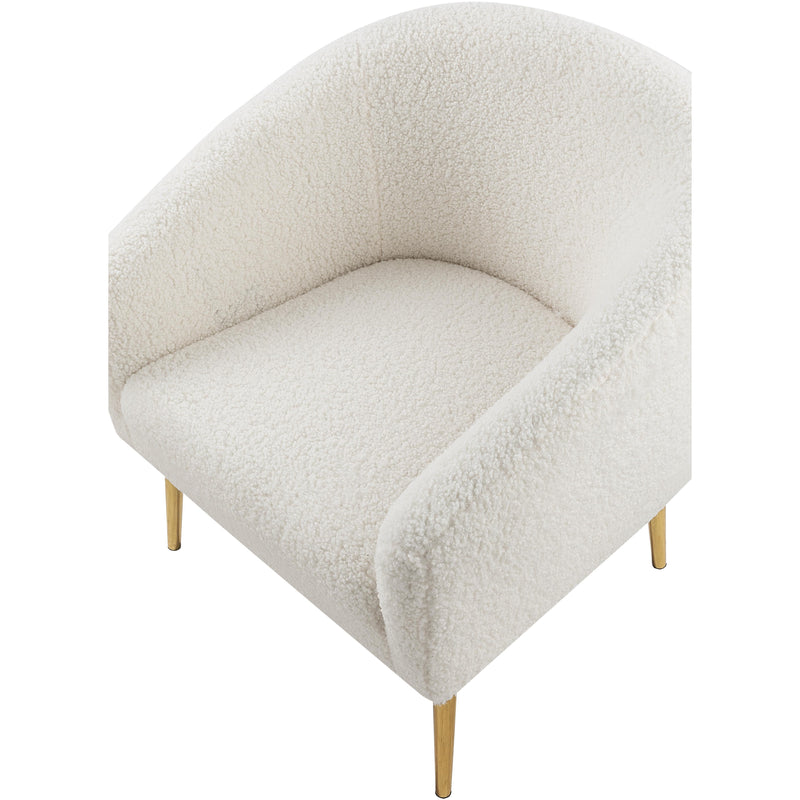 Meridian Barlow White Faux Sheepskin Fur Accent Chair IMAGE 6