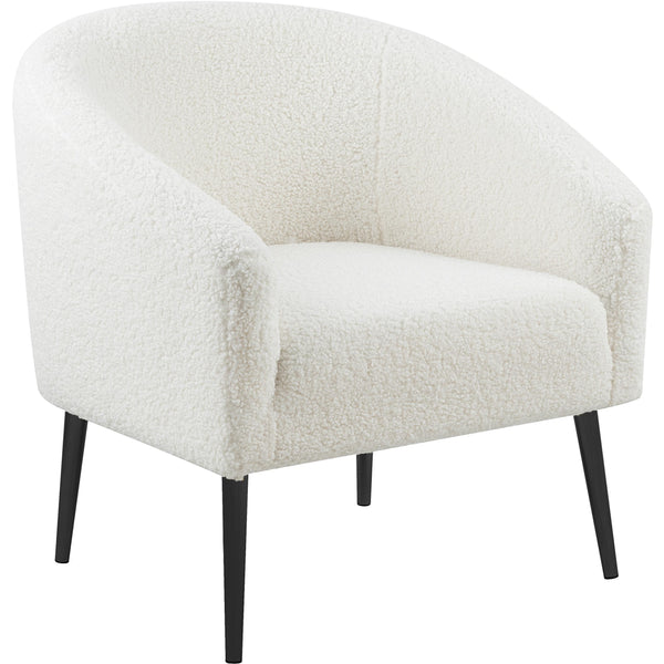 Meridian Barlow White Faux Sheepskin Fur Accent Chair IMAGE 1