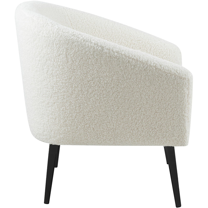 Meridian Barlow White Faux Sheepskin Fur Accent Chair IMAGE 3