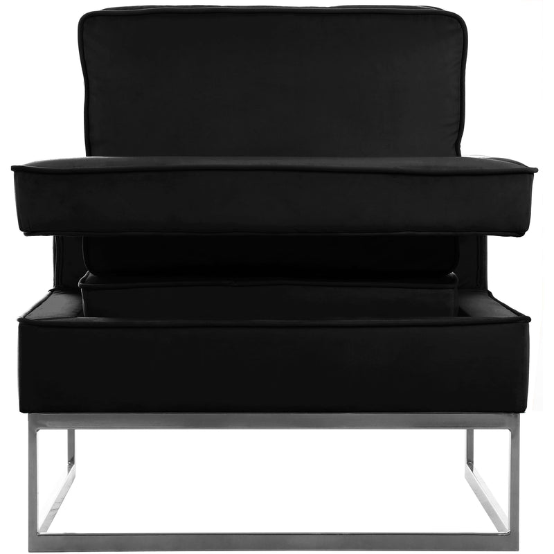 Meridian Noah Black Velvet Accent Chair IMAGE 4