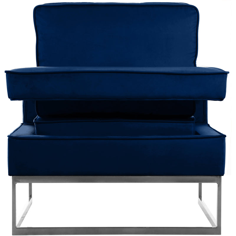 Meridian Noah Navy Velvet Accent Chair IMAGE 4