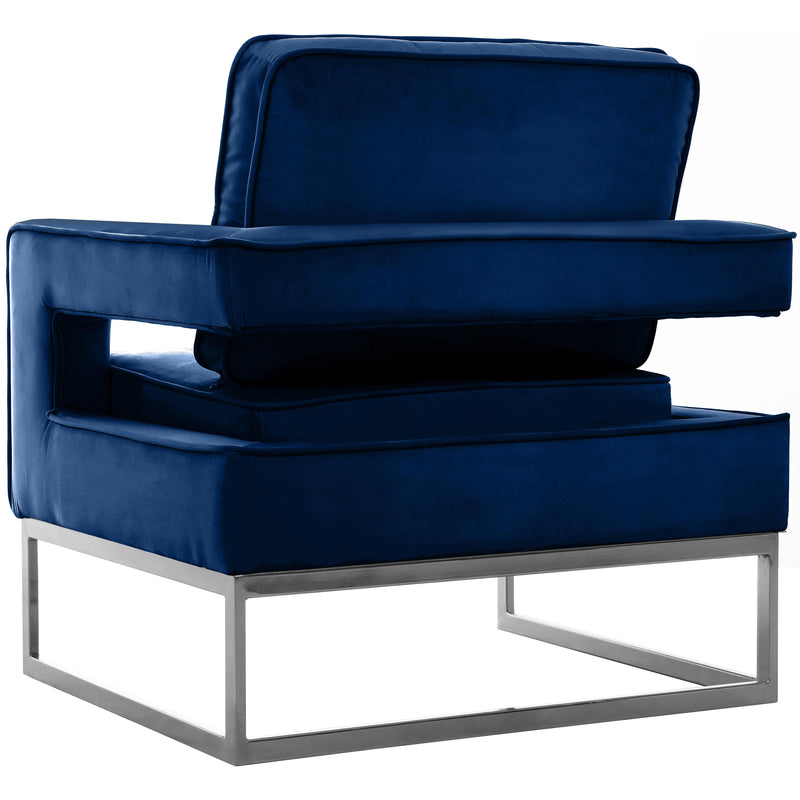 Meridian Noah Navy Velvet Accent Chair IMAGE 5