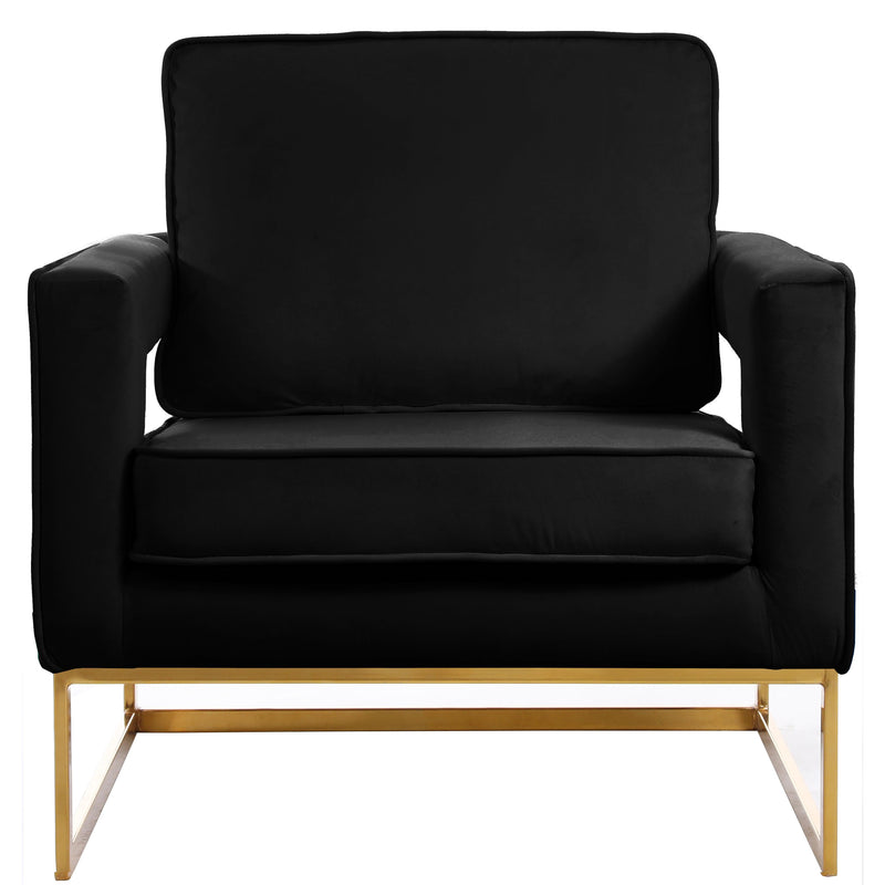 Meridian Noah Black Velvet Accent Chair IMAGE 2