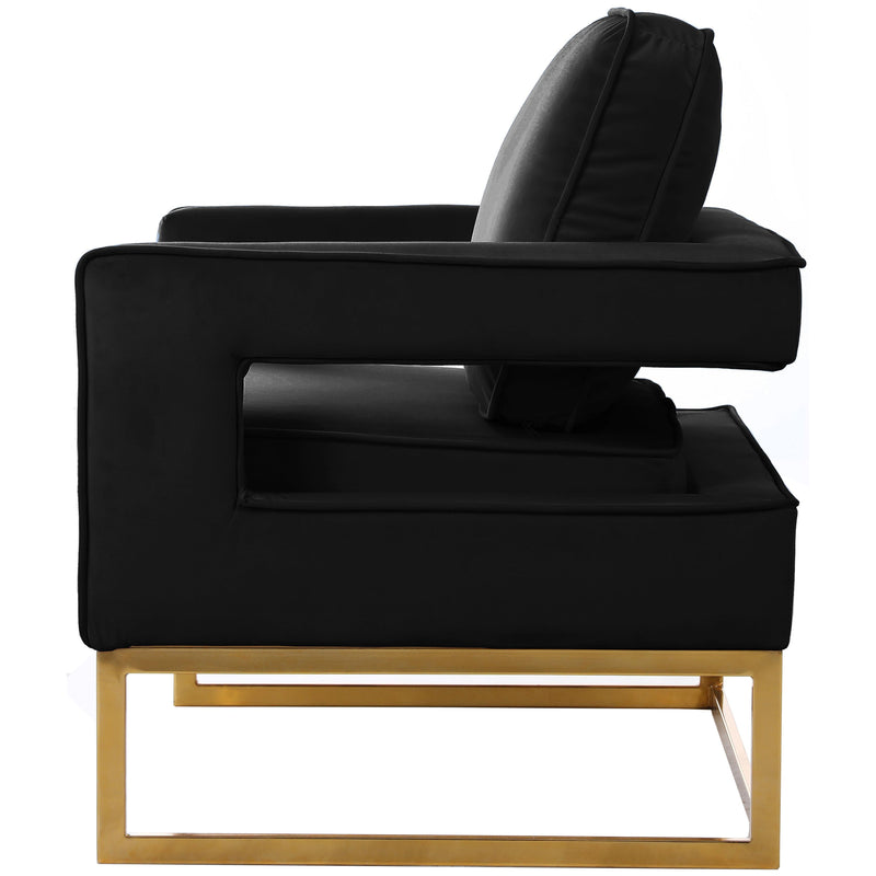 Meridian Noah Black Velvet Accent Chair IMAGE 3