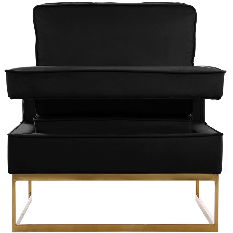 Meridian Noah Black Velvet Accent Chair IMAGE 4