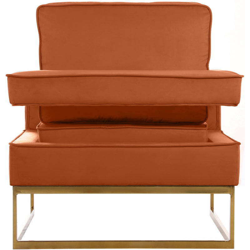 Meridian Noah Cognac Velvet Accent Chair IMAGE 4