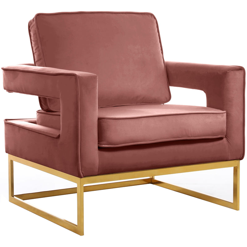 Meridian Noah Pink Velvet Accent Chair IMAGE 1