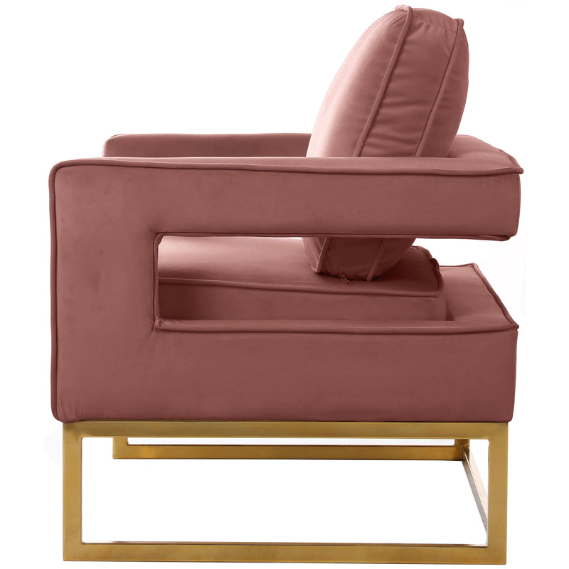 Meridian Noah Pink Velvet Accent Chair IMAGE 3