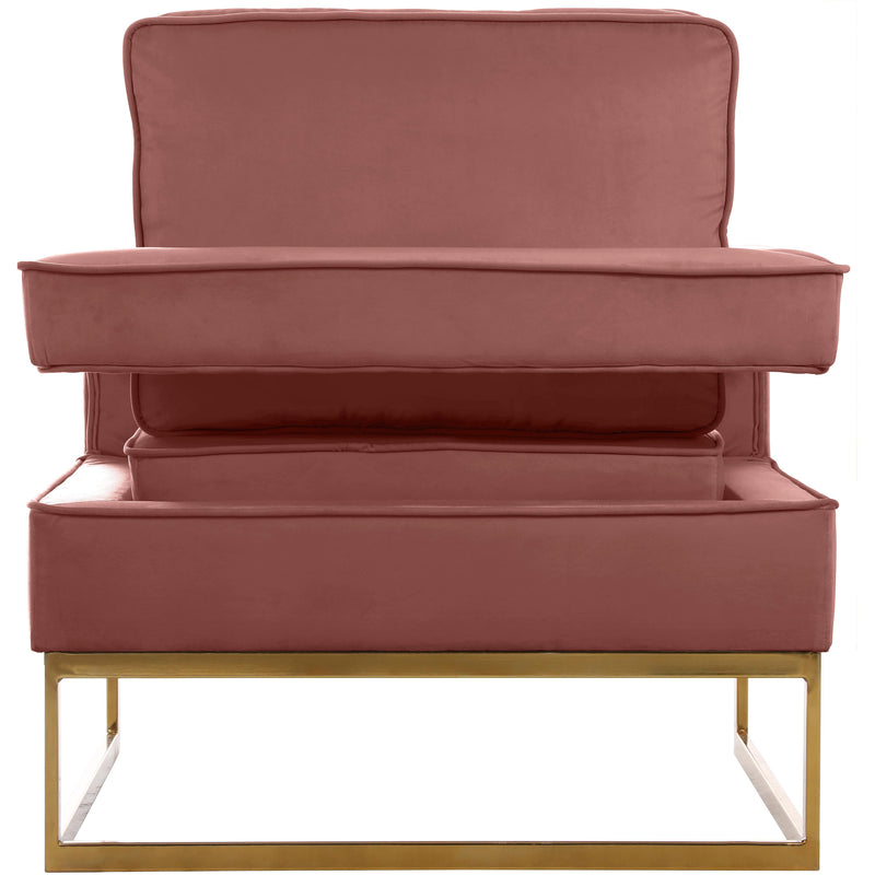 Meridian Noah Pink Velvet Accent Chair IMAGE 4