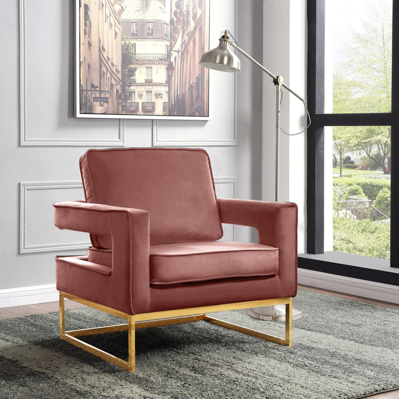 Meridian Noah Pink Velvet Accent Chair IMAGE 6