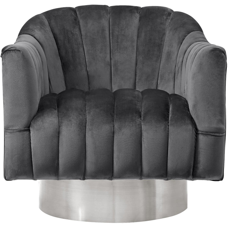 Meridian Farrah Grey Velvet Accent Chair IMAGE 2