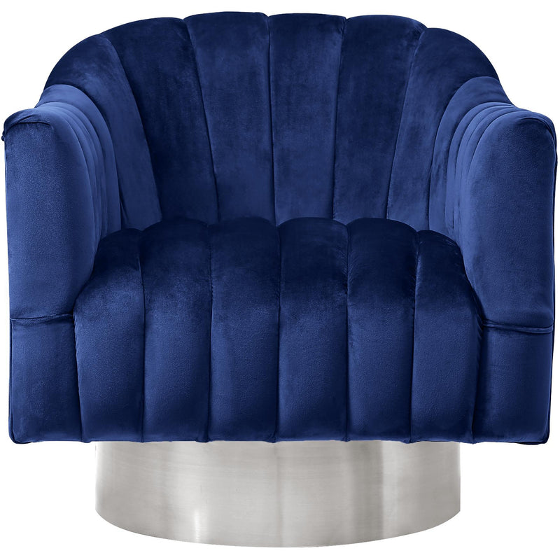 Meridian Farrah Navy Velvet Accent Chair IMAGE 2