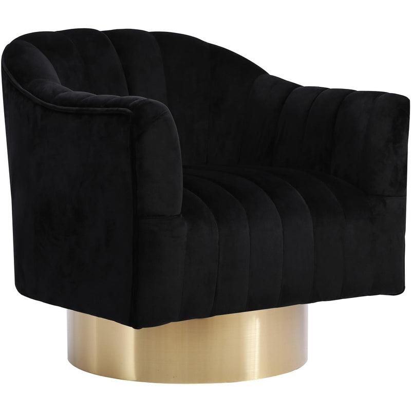 Meridian Farrah Black Velvet Accent Chair IMAGE 1