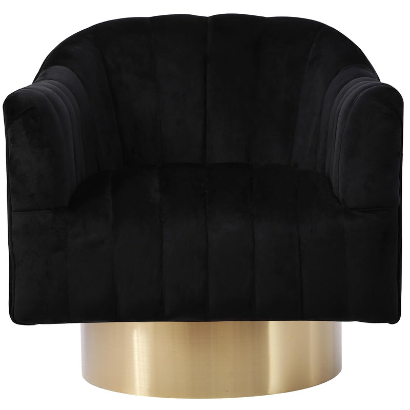 Meridian Farrah Black Velvet Accent Chair IMAGE 2