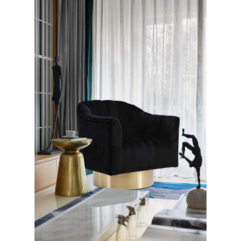 Meridian Farrah Black Velvet Accent Chair IMAGE 4