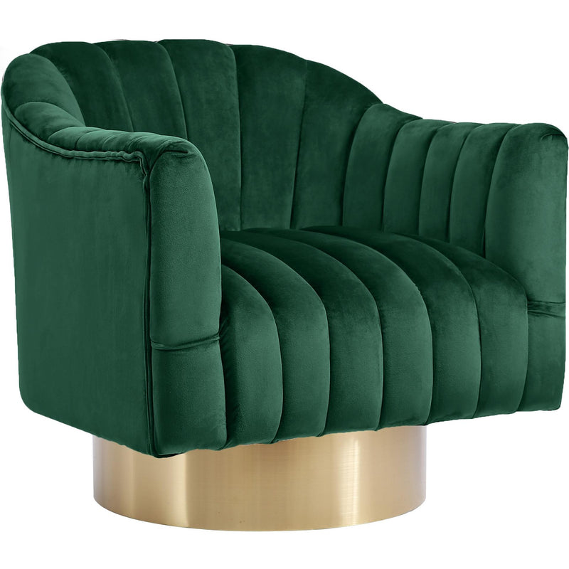 Meridian Farrah Green Velvet Accent Chair IMAGE 1